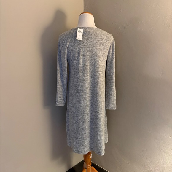 Abercrombie & Fitch NWT Soft Grey Marled Long Sleeve Tunic Dress Pockets Medium - Picture 3 of 4